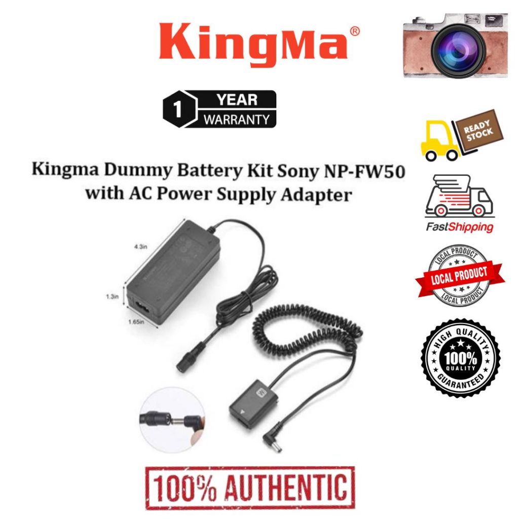 Kingma Dummy Battery Kit Sony Fw With Ac Adapter Power Supply Adapter