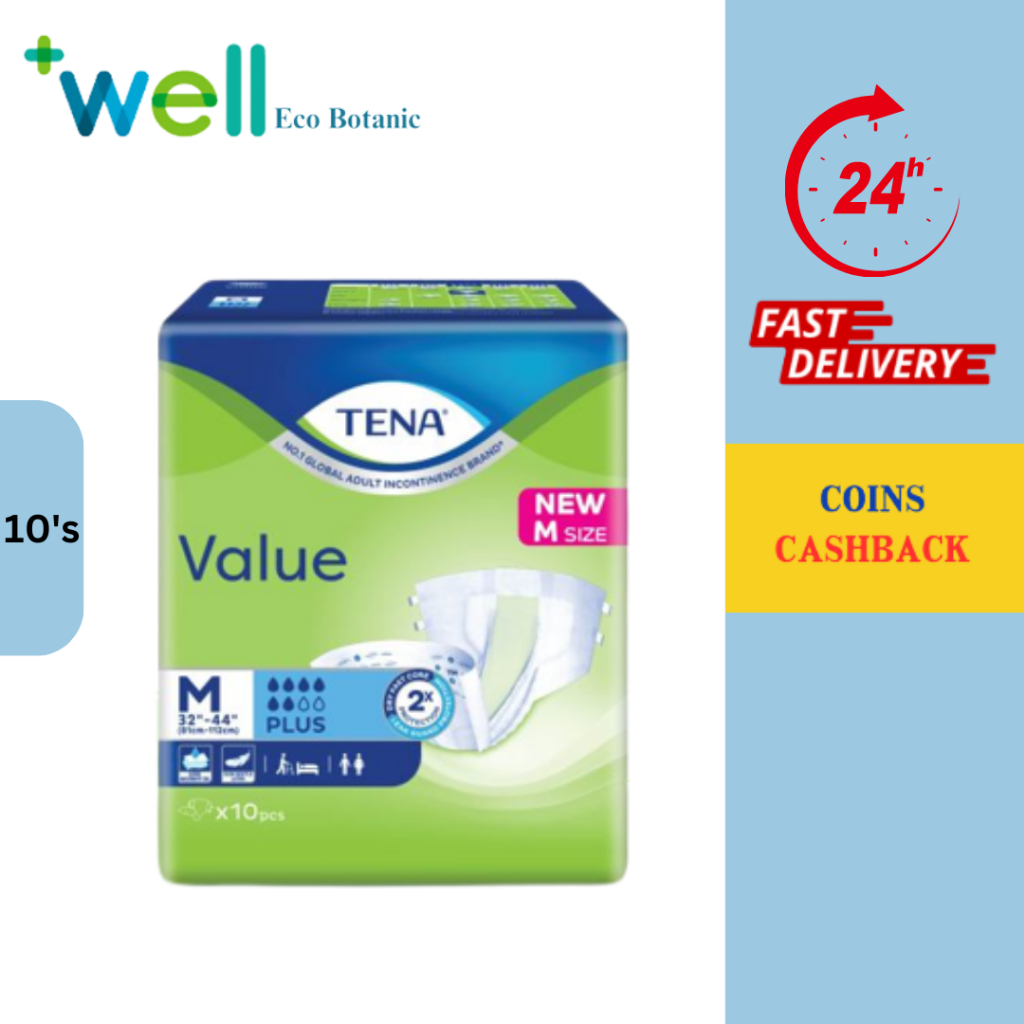Tena Value Adult Diapers Size: M 10's / L 8's / XL 8's  ----adult diapers, lampin dewasa, pampers de
