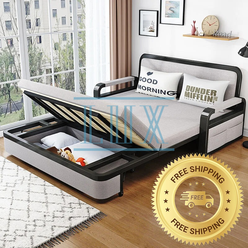 (Free Shipping) Sofa Bed with Pullable Single Foldable Nordic Sofa Bed