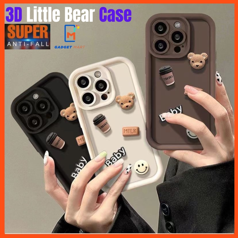IPHONE 15 PRO MAX 15 PLUS 14 PLUS 13 12 11 SERIES 3D LITTE BEAR CUTE