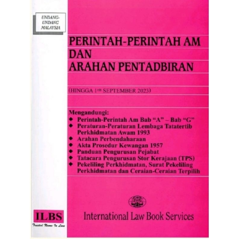 [ ILBS ] Perintah-Perintah Am Dan Arahan Pentadbiran 2023 Buku Akta Law ...