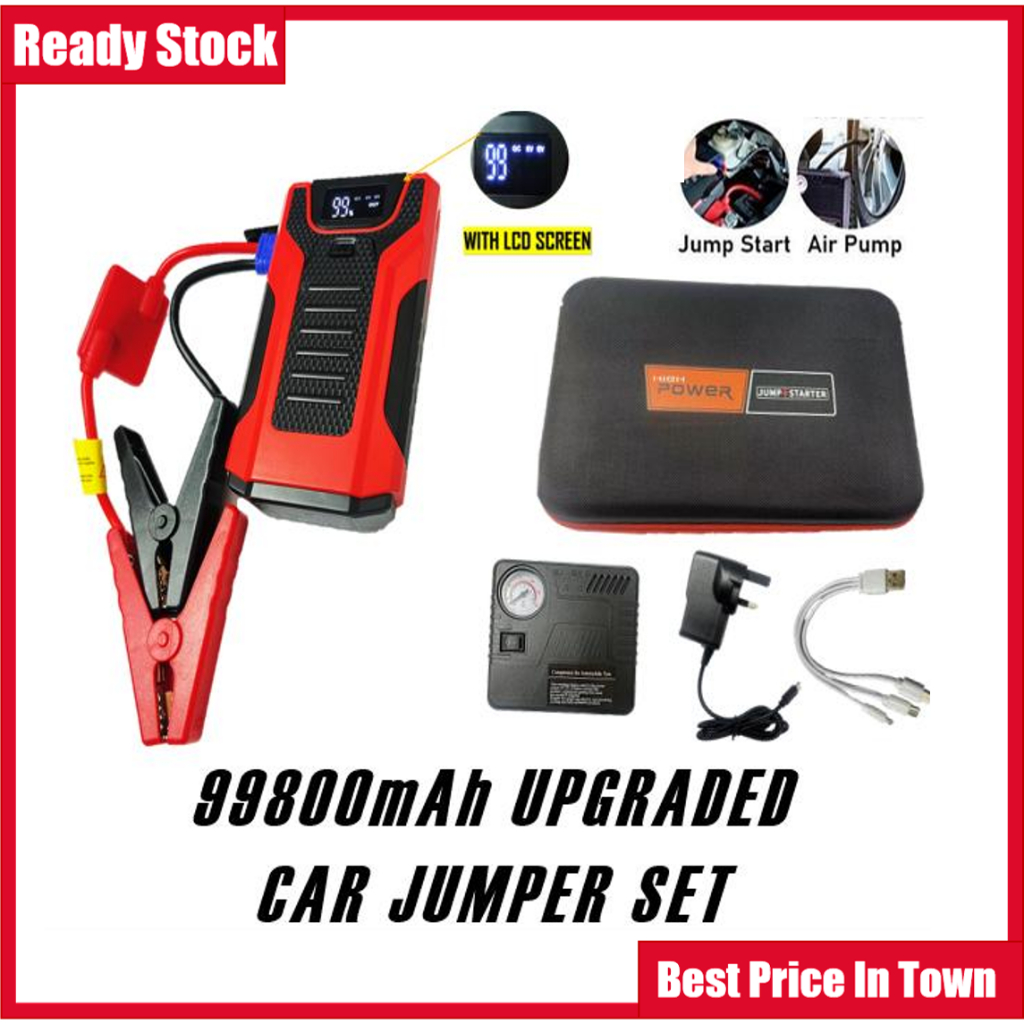 99800mAh Car PowerBank With LED Display Upgraded Jump Starter Car
