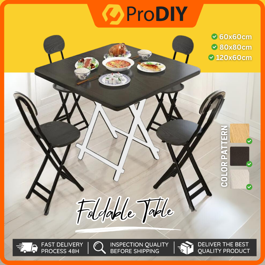 Foldable Table / Chair Stools Dining Table Folding Portable Tall Square