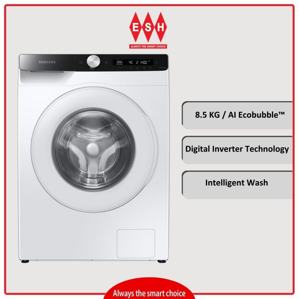 Samsung WW85T504DTT 8.5kg Front Load Washer with AI Ecobubble™ ESH