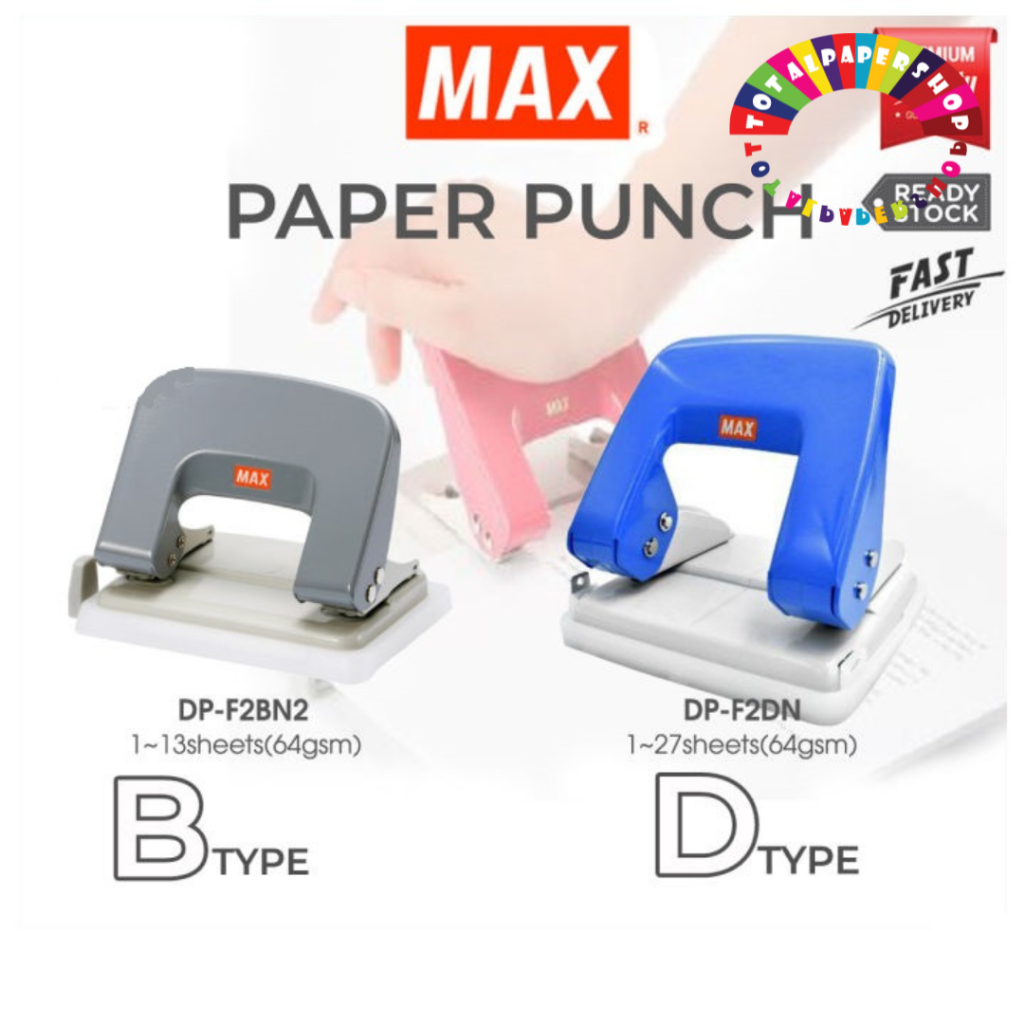 MAX 2-Hole Puncher DP-F2DN D-Type 27 Sheets / DP-F2BN B-Type 13 Sheets ...
