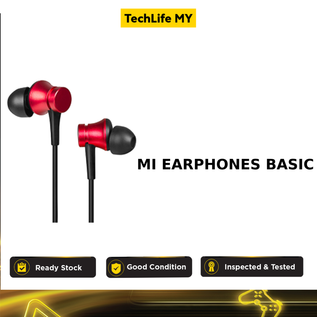 Mi Earphones Basic | Tangle Free Cable | L Shaped 3.5mm Jack | High ...