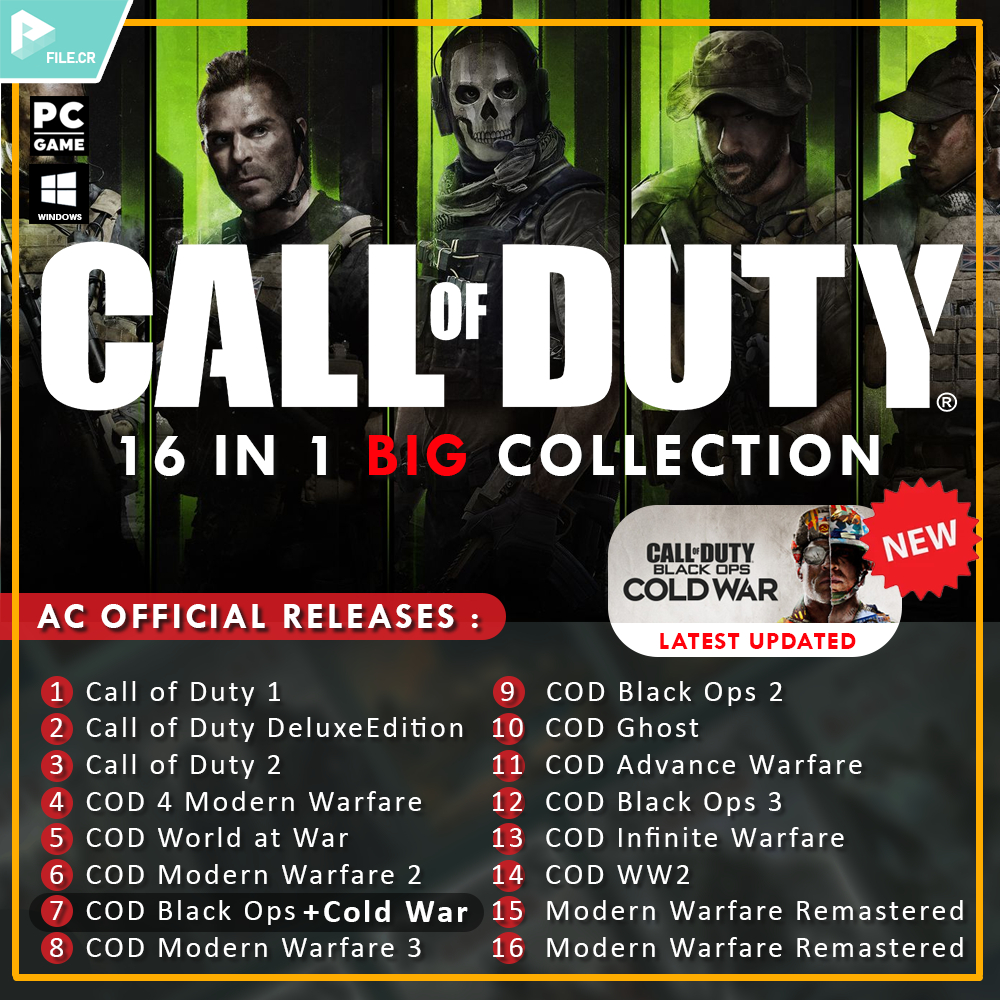 🔥𝙉𝙀𝙒 𝘾𝙊𝙇𝘿𝙒𝘼𝙍🔥Call of Duty 16 in 1 Full Series for Windows PC [GOOGLE ...