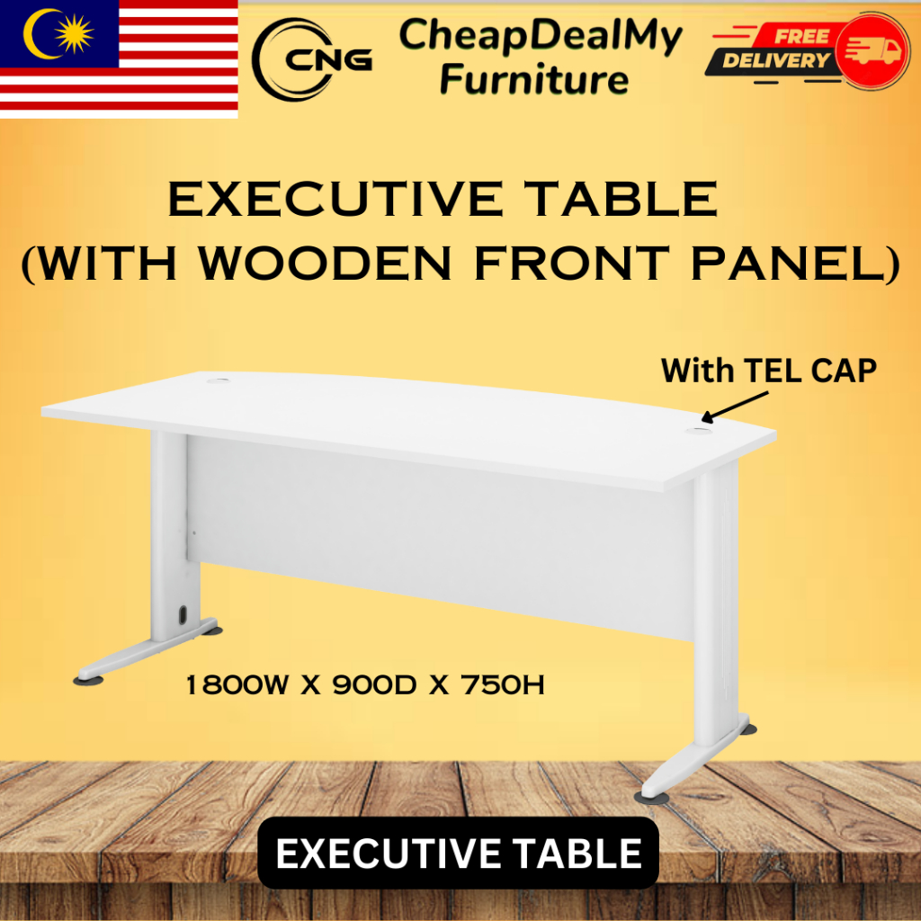 CheapDeal Executive Table With Wooden Front Panel Width Of 1800mm