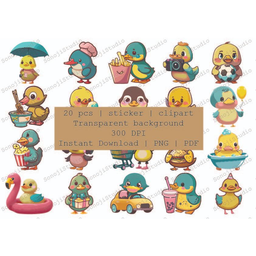 Cute Duck Digital Sticker Printable PNG PDF. | Shopee Malaysia