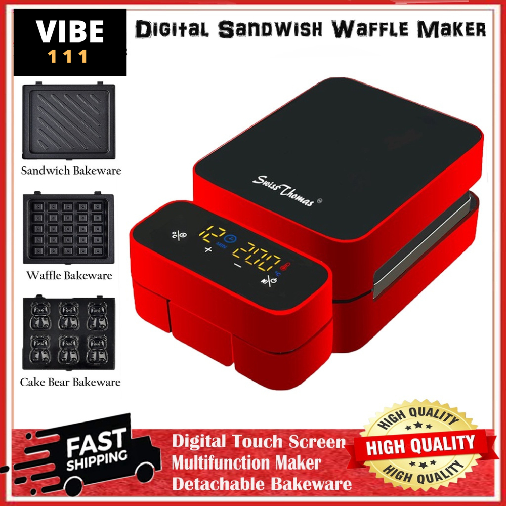 Digital Waffle Maker Multi Function Sandwich Maker Breakfast Machine ...