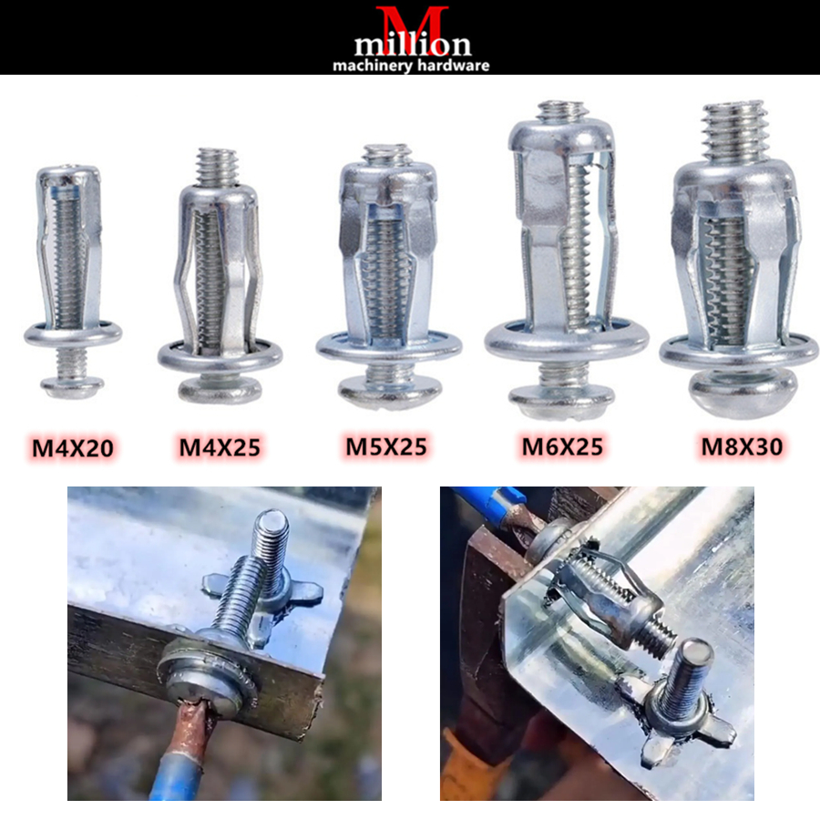 5pcs / 10pcs M4/M5/M6/M8 Jack Nuts Metal Screw Petal Nuts Rivet Nut