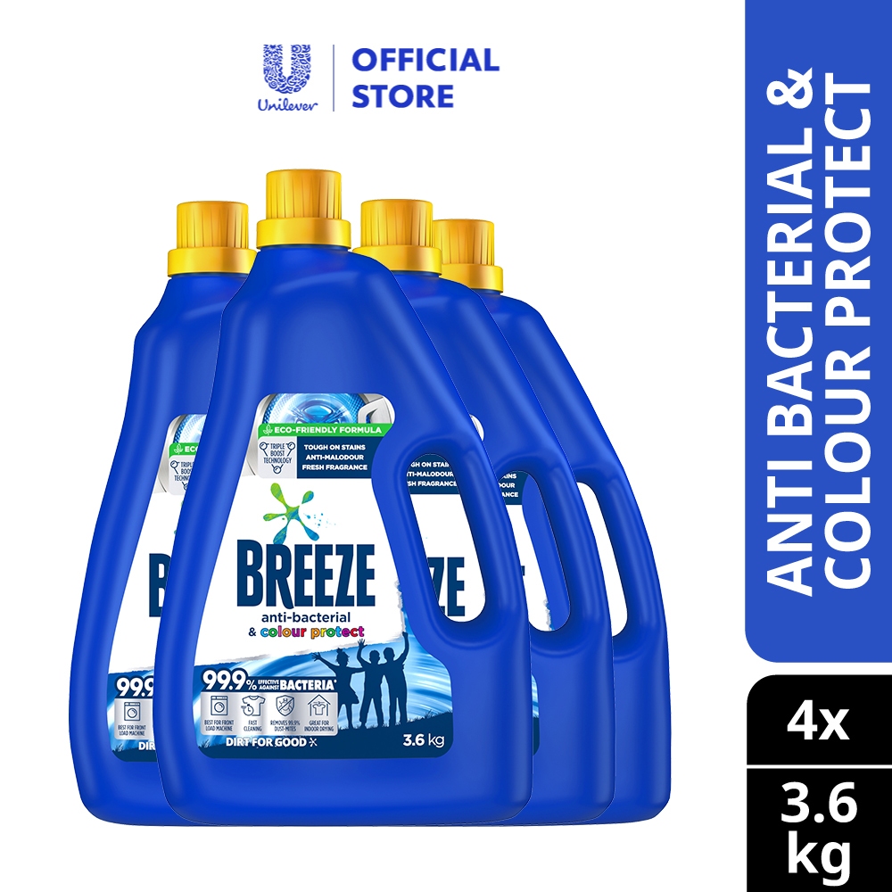 Breeze Detergent Liquid Antibacterial & Color Protect (3.6kg x 4) Shopee Malaysia