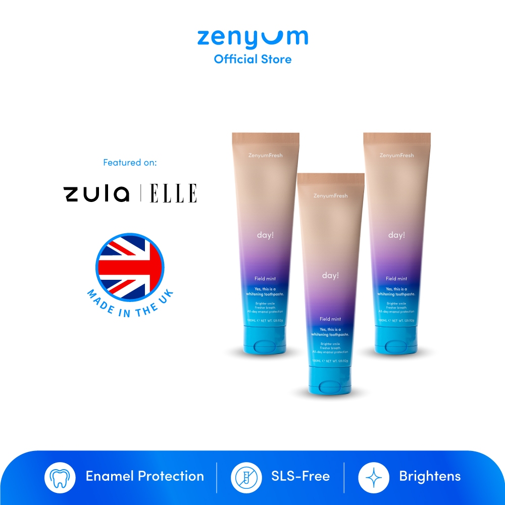[Bundle Set] 3 Zenyum Fresh Day Toothpaste 100ml (Alcohol Free/Teeth Whitening/ Sensitive Relief