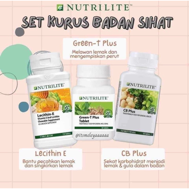 🔥READY STOCK🔥 AMWAY Nutrilite Lecithin E 30 + Green-T 15 + CB Plus 30 ...