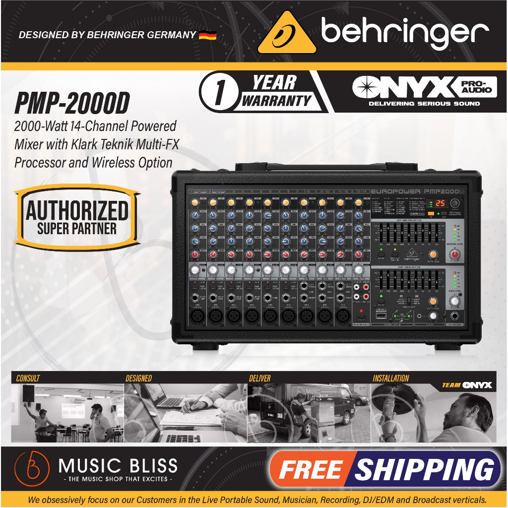Behringer PMP2000D 14channel 2000Watt Powered Mixer (PMP2000D / PMP
