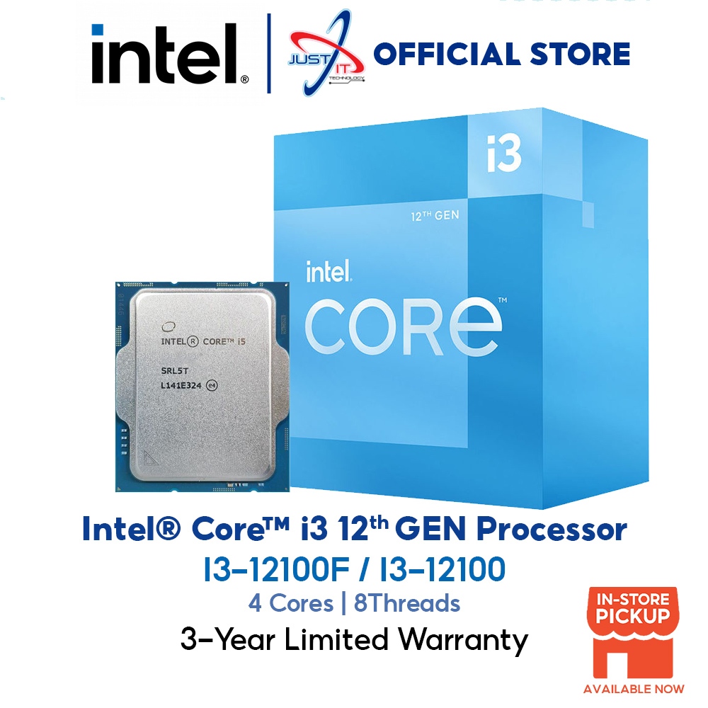 INTEL I3-12100F / I3-12100 4.3GHZ 12MB CACHE LGA1700 Processor | Shopee ...