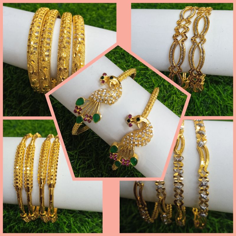 Ethnic Indian Gold Covering Bangles | Shopee Malaysia
