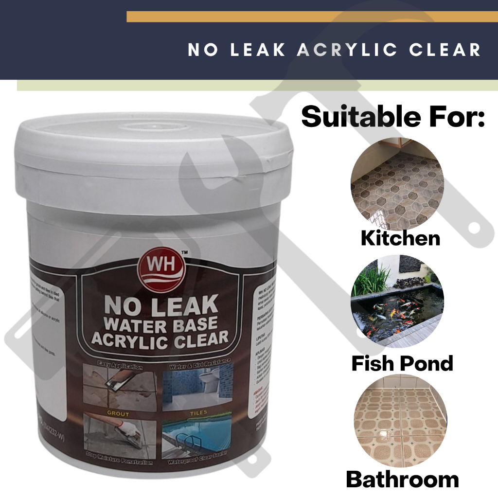1L NO LEAK Grout Tile Waterproof Sealer Acrylic Clear Water Base Toilet