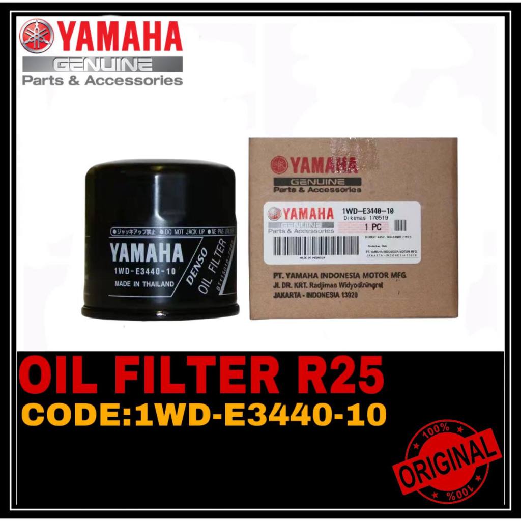 (DIJAMIN 100% ORIGINAL) YAMAHA R25 OIL FILTER ASSY // 1WD-E3440-10 XJ6 ...