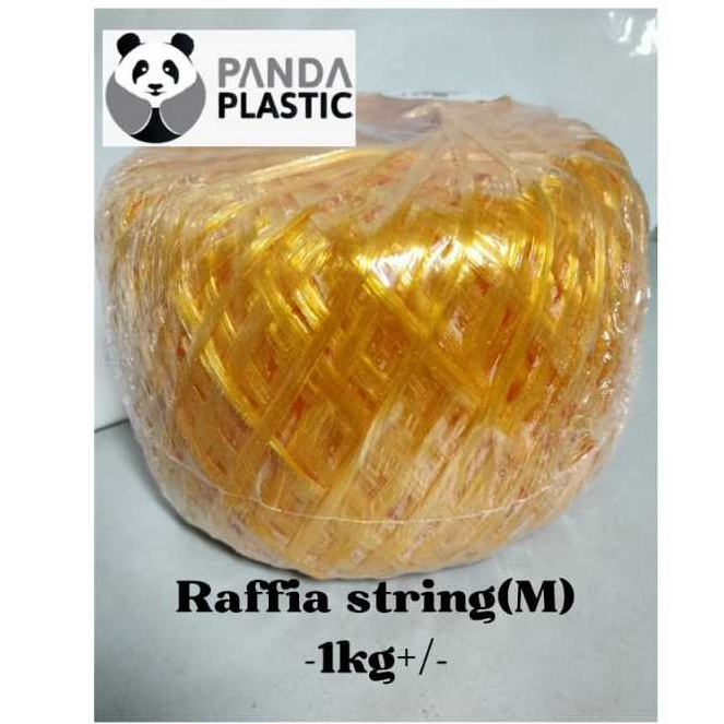 Raffia String / String Rope / Tali Plastic Raffia ORANGE 1kg