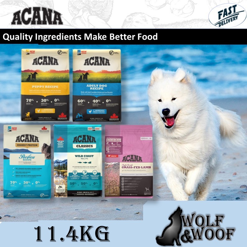 Acana Dog Food 11.4kg (Lamb, Wild Coast, Adult Dog, Pacifica Dog