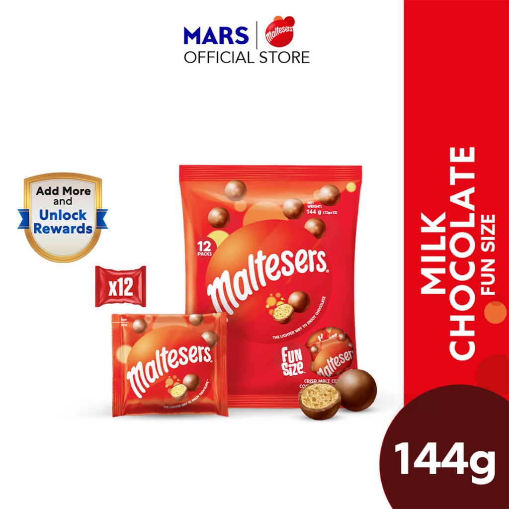 Maltesers Milk Chocolate Fun Size 144g Chocolate / Crispy / Sharing ...