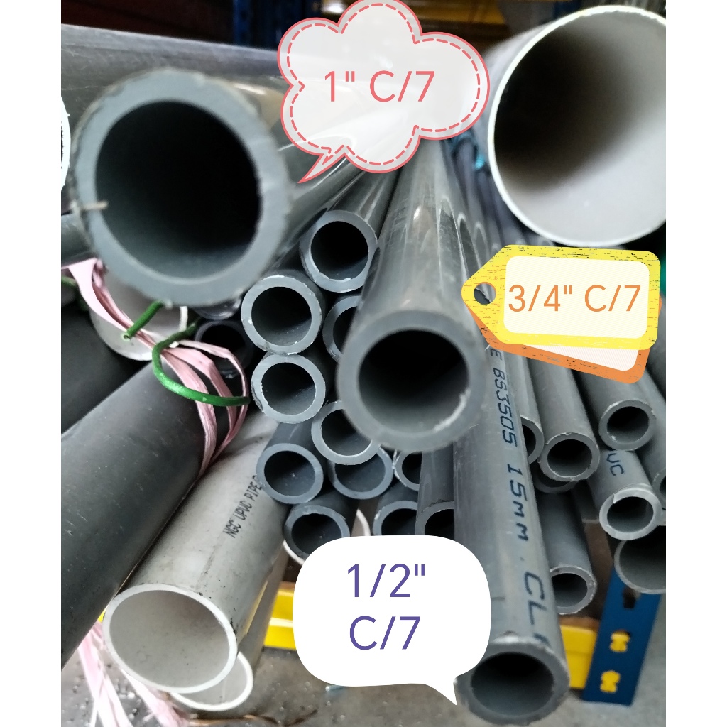 Pvc pipe class 7 15mm / 20mm / 25mm tebal pvc pipe Shopee Malaysia