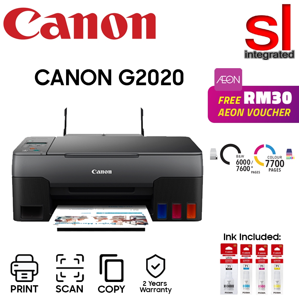 Canon PIXMA Ink Efficent G2020 Printer (Print, Scan, Copy) | Shopee ...