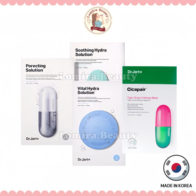 Dr Jart Facial Mask (1 Pc｜5 Pcs) Soothing Hydra Solution｜Vital Hydra