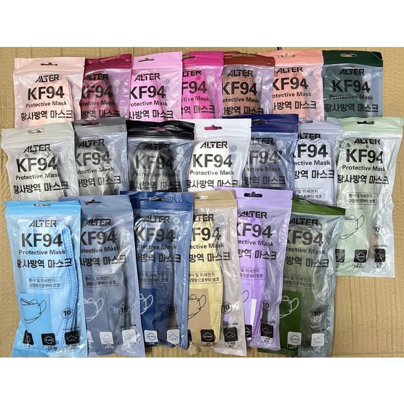 Alter Earloop Face Mask 3ply 50pcs and KF94 Earloop 4 ply Mask 10pcs Mask Adult Face Mask Lowest