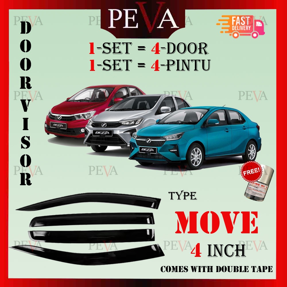 Perodua Bezza Old New Door Visor 4PCS Car Window Mugen Small Move Air ...