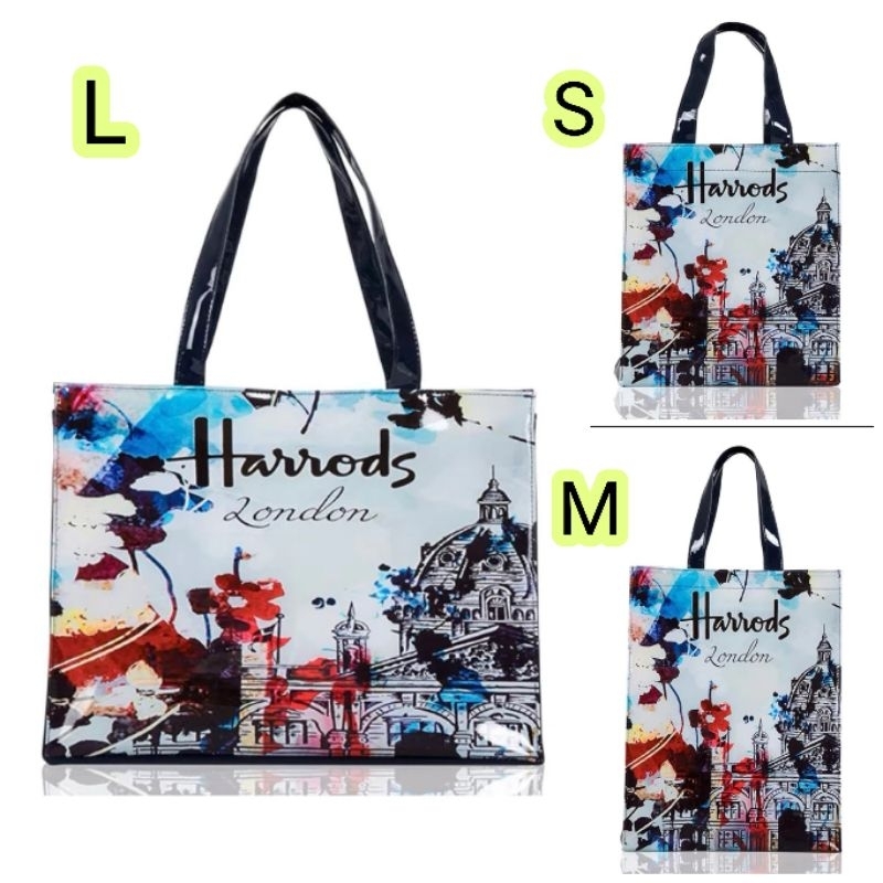 🌸 Ready Stock Harrods PVC Tote Bag (London Black) 🌸 Shopee Malaysia