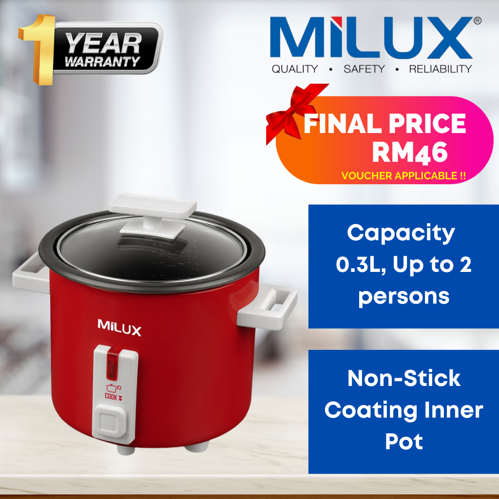 MILUX NonStick Mini Classy Rice Cooker MRC703 [ Suitable for 2 3