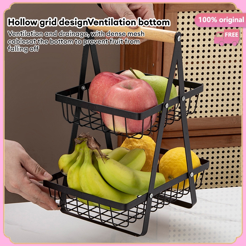 【Inventory 】 2-layer onion rack fruit basket Rak Bawang Bertingkat ...
