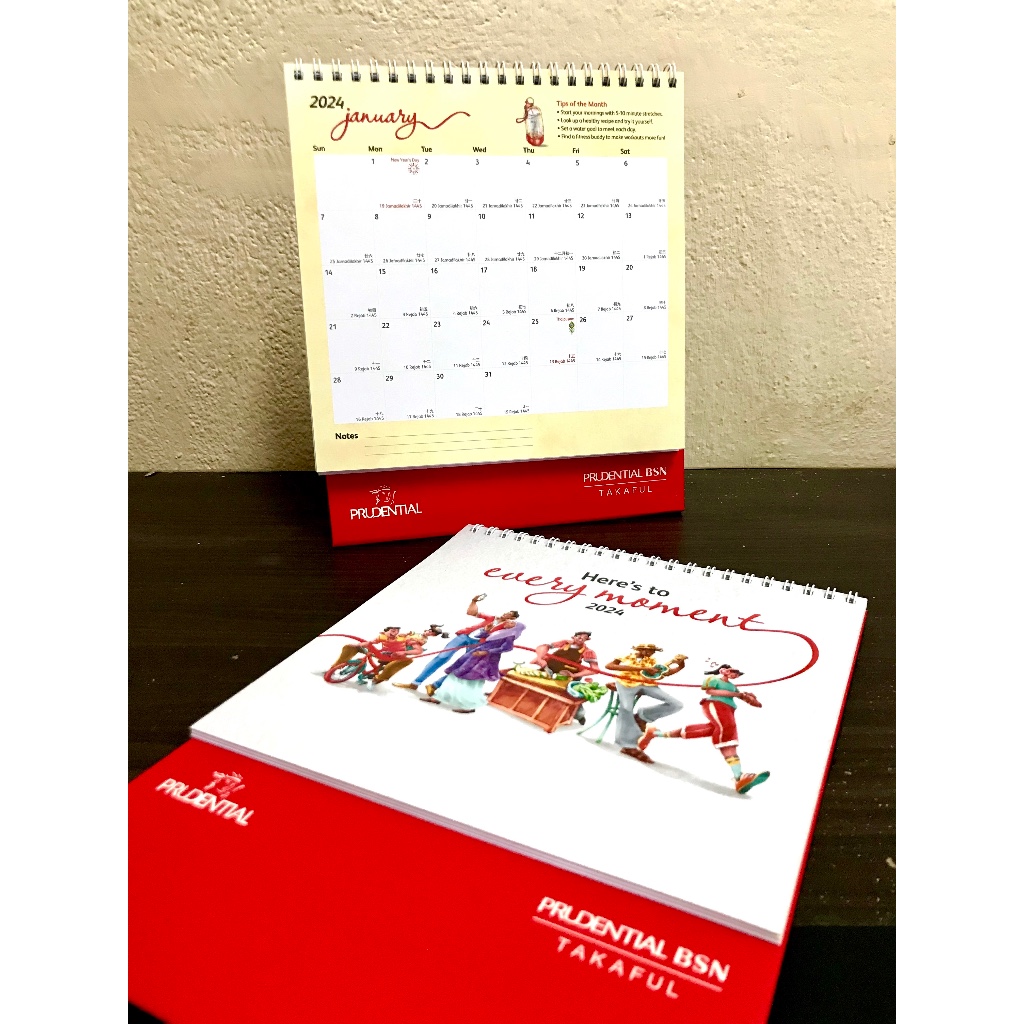 Prudential Desk/Table calendar 2024 Shopee Malaysia