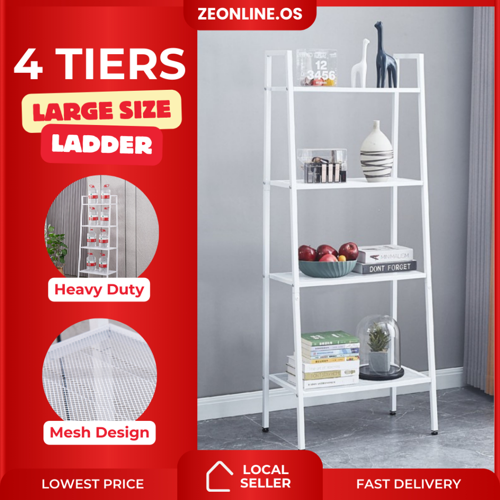 4 Tiers Big Size Multipurpose Stair Design Shelf Big Rak Besi Buku