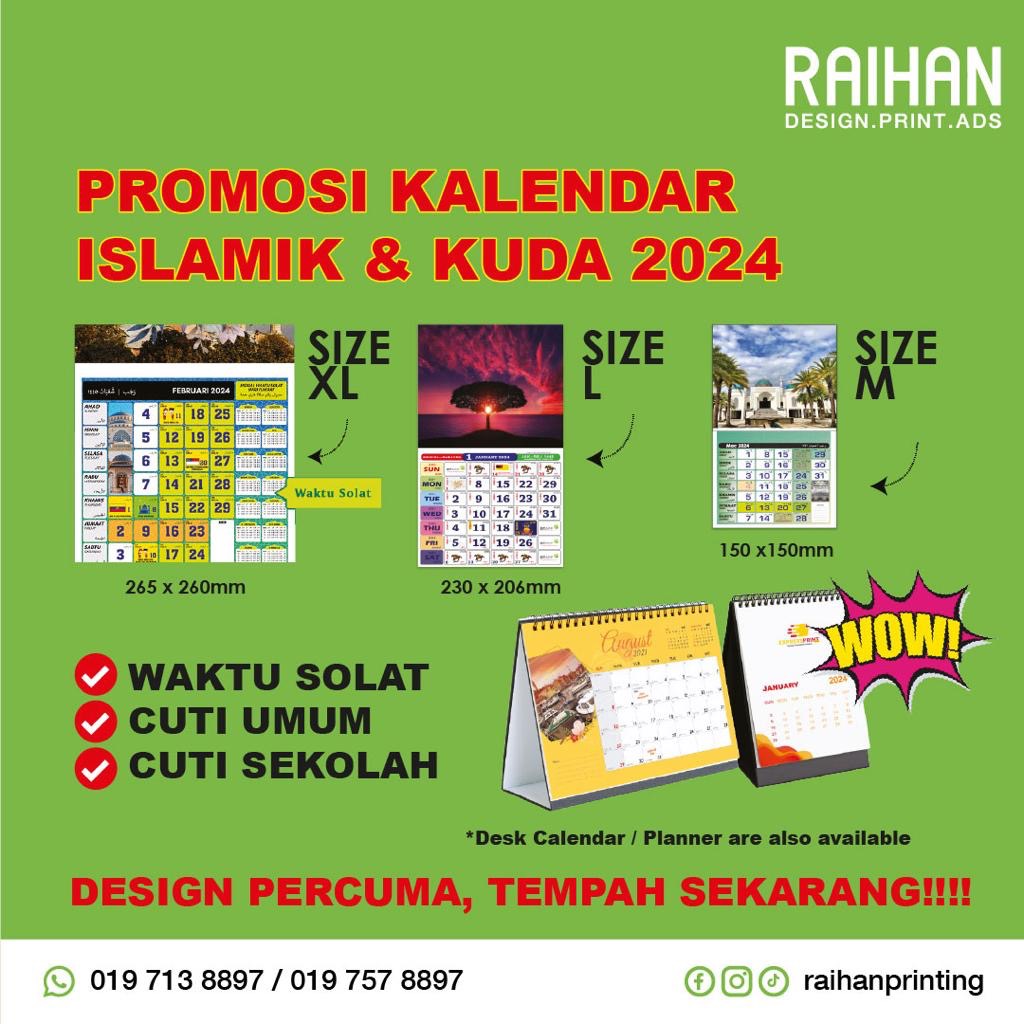 2024 KALENDAR ISLAMIC / KALENDAR KUDA / MIN ORDER 50PCS | Shopee Malaysia