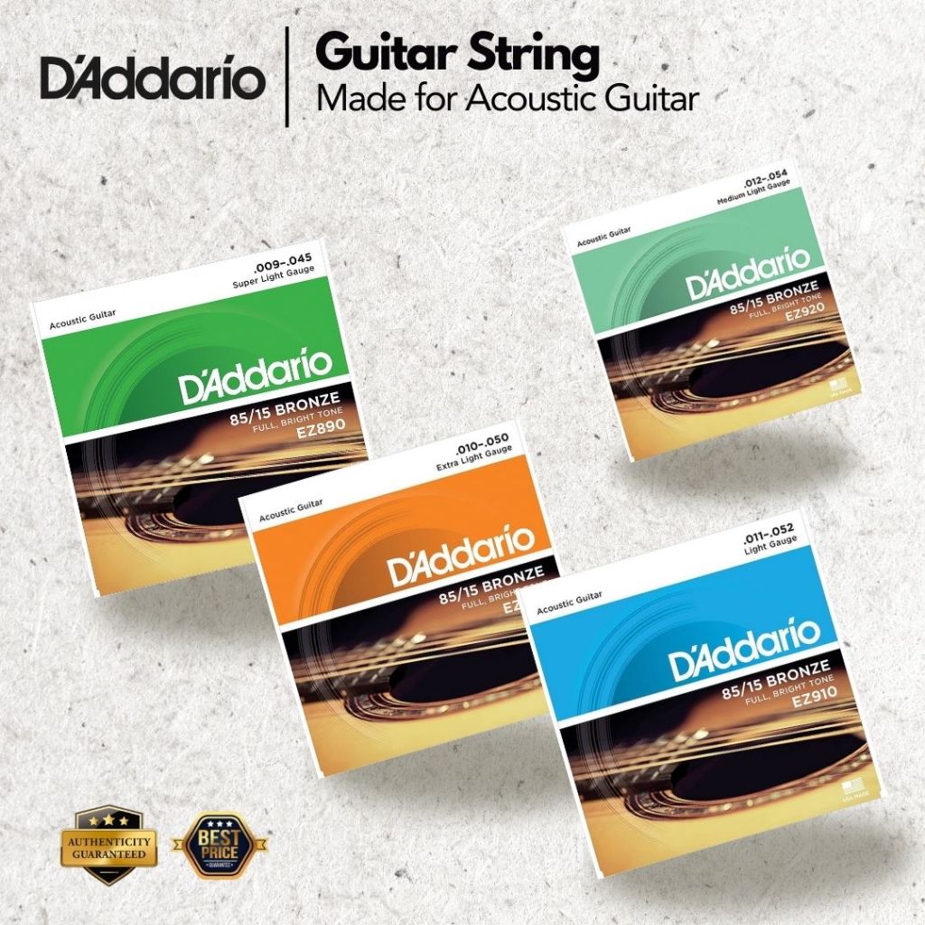 【100 ORIGINAL】D'Addario Acoustic Guitar String Set EZ890/EZ900/EZ910