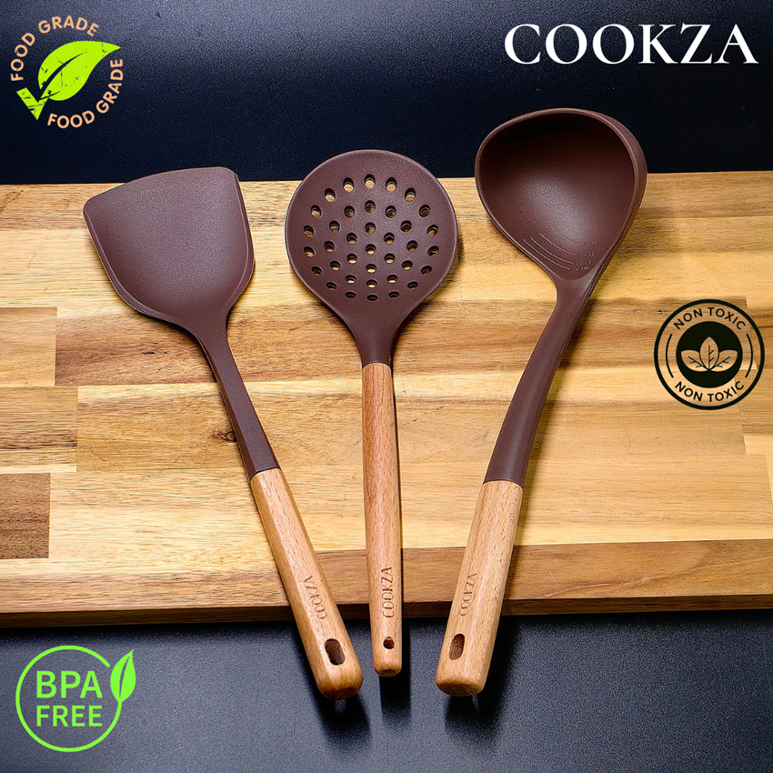 Cookza Silicone Spatula set, Set Senduk Silicon, Senduk Silicon, Spatula Cooking, Sudip Silicon