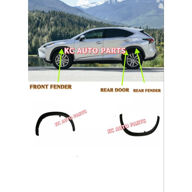 Lexus NX200T NX300 RX200T RX300 RX450H FENDER MUDGUARD SKIRT WHEEL TIRE ...