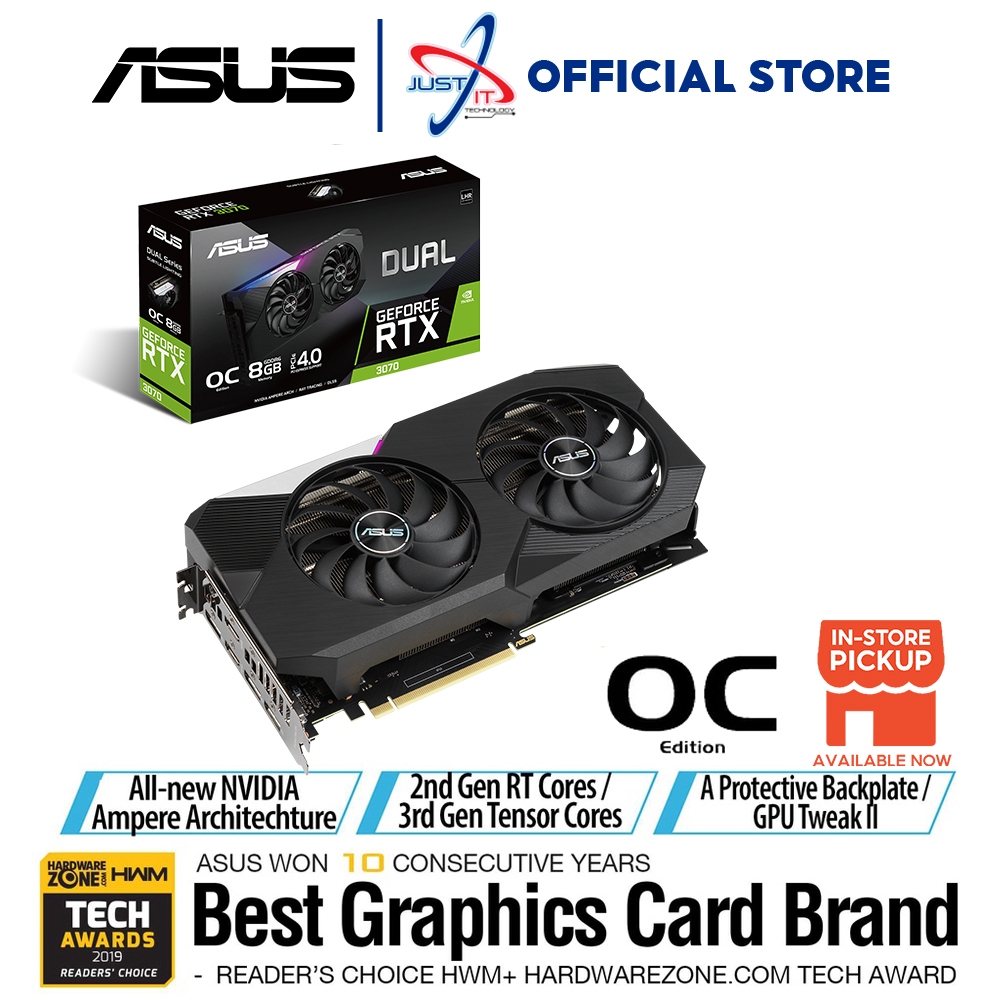 ASUS DUAL RTX3070 O8G V2 RTX3070 OC 8GB GDDR6 GRAPHICS CARD LHR