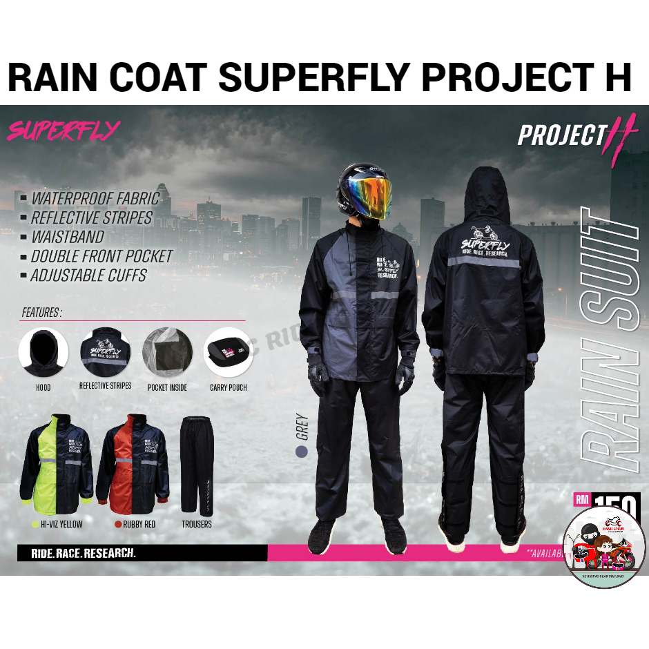 SUPERFLY PROJECT H RAIN COAT TWO TONE RAIN SUIT | Shopee Malaysia