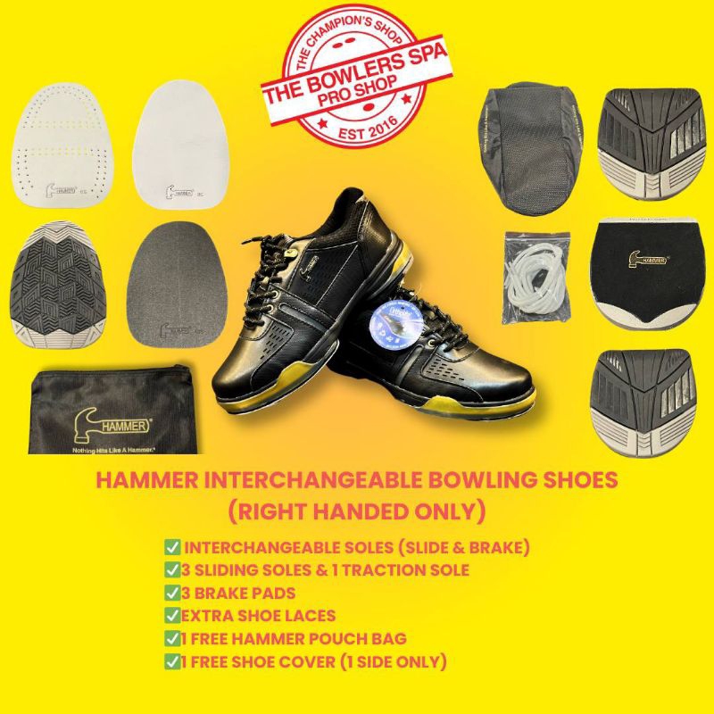 M933 Hammer Force (Black/Carbon) Interchangeable Bowling Shoes (Right