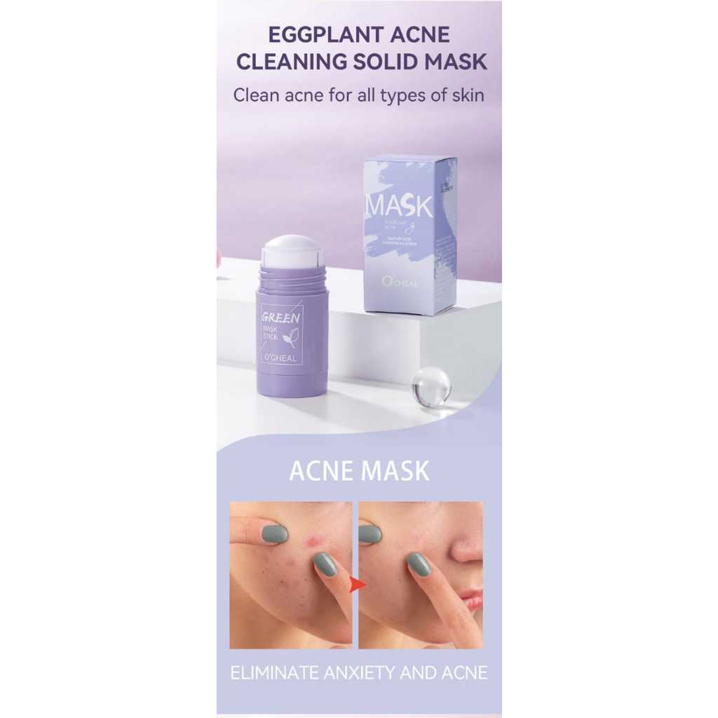 Green Tea stick mask 固体面膜控油补水清洁面膜泥男女控油毛孔绿茶茄子绿膜棒涂抹 /Eggplant Oil Control