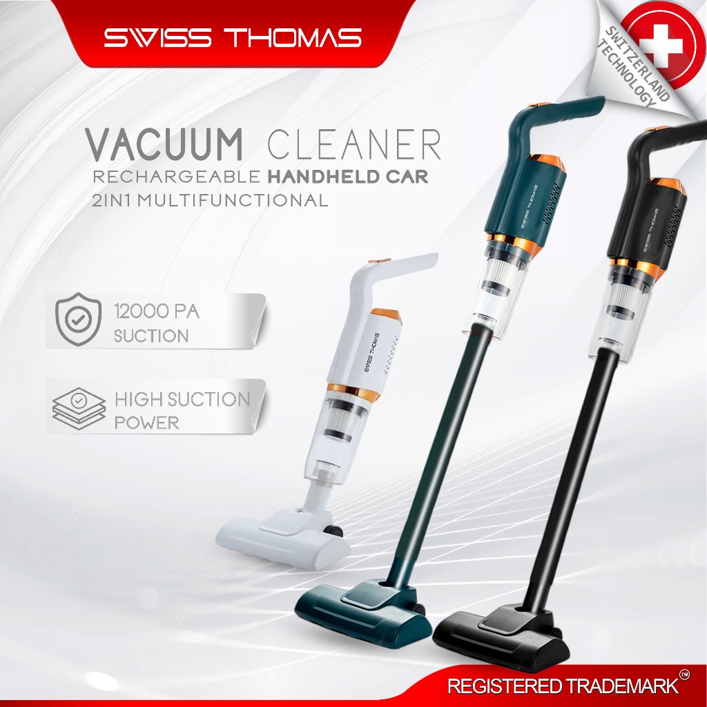 Swiss Thomas Cordless Vacuum Cleaner With Mop Pad Rechargeable Handheld