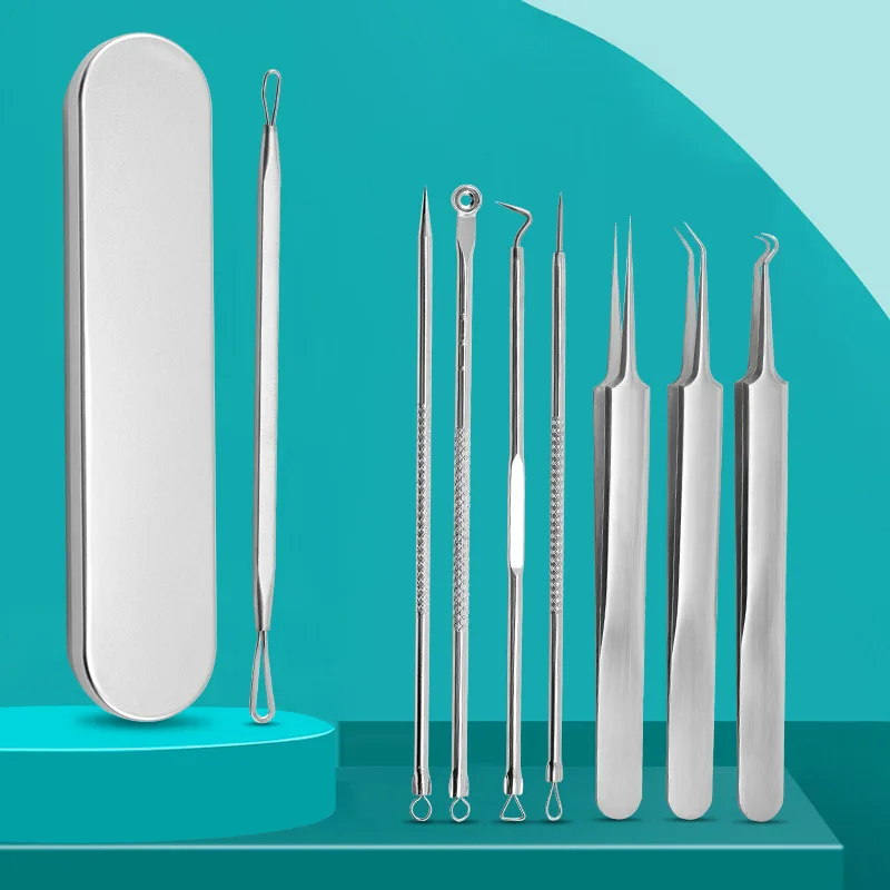 8Pcs Stainless Steel Blackhead Removal Kit Acne Blemish Pimple ...