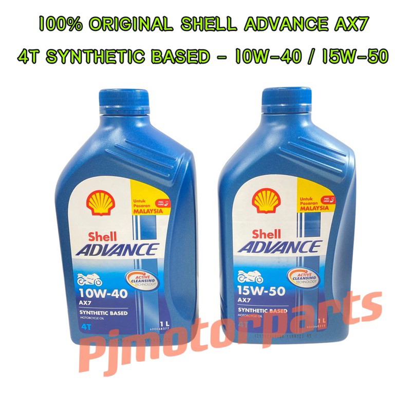 ( 100% ORIGINAL SHELL ) ( 1 LITER ) 4T SHELL ADVANCE AX7 SYNTHETIC ...