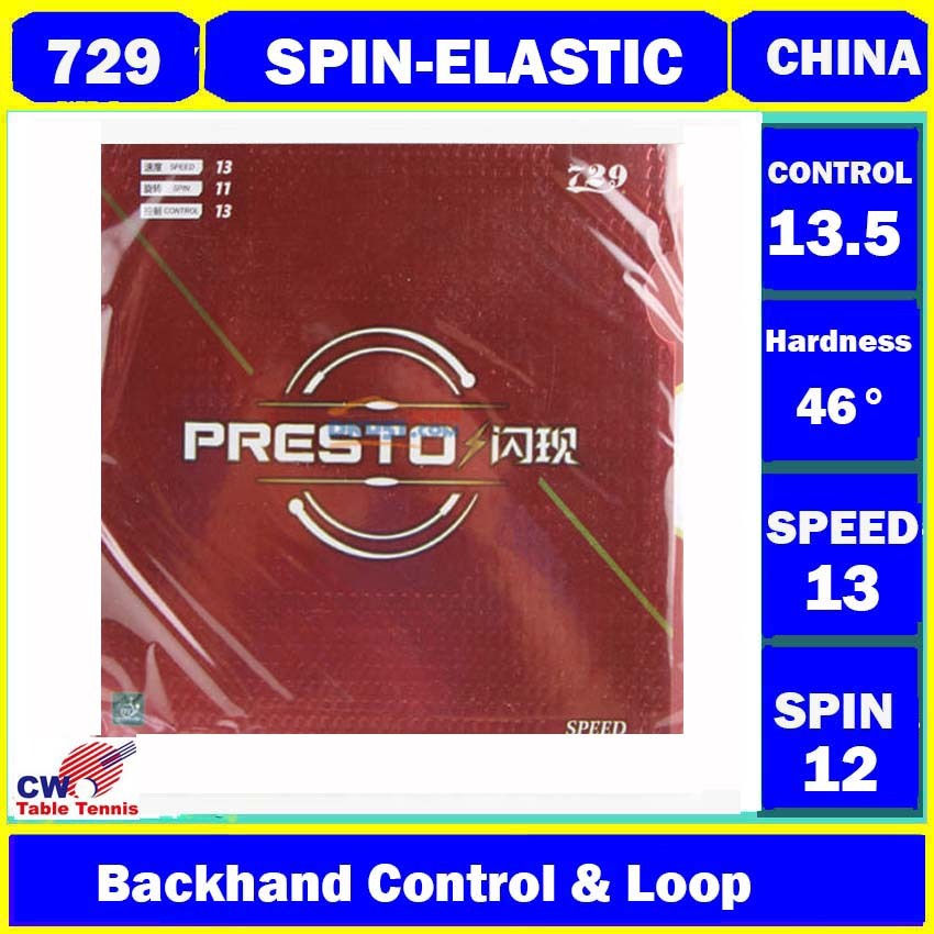 729 FRIENDSHIP Presto Speed SpinElastic Table Tennis Rubber Ping Pong
