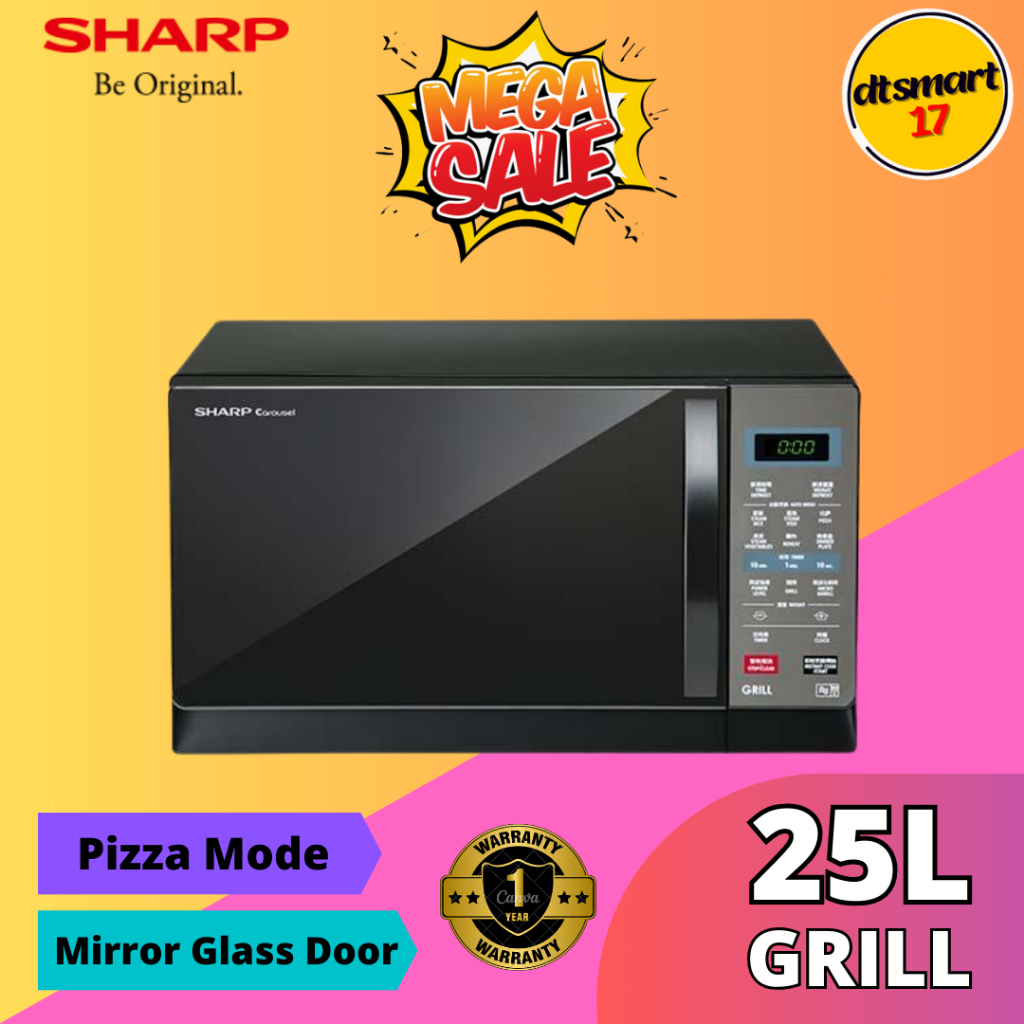 sharp 25l microwave oven with grill r607ek