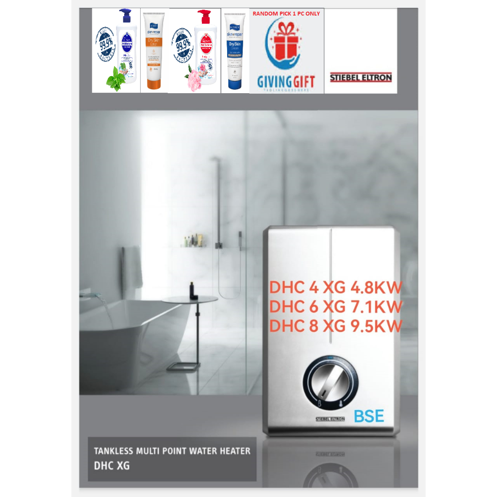 STIEBEL ELTRON DHC 4/6/8 XG Tankless Multipoint Instantaneous Water Heater (GERMANY) Shopee
